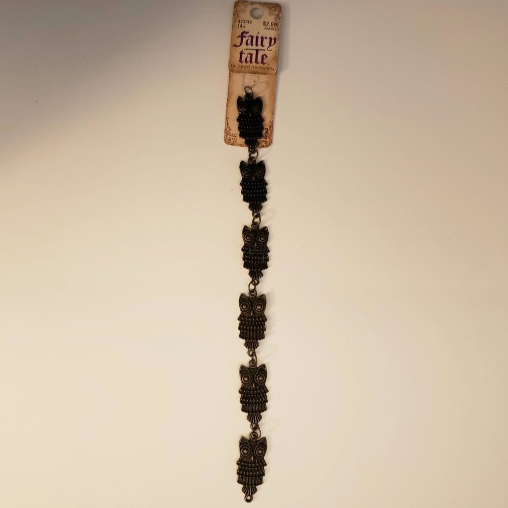 6 Owl Bird Charms Links Pendants Antiqued Bronze Bead Treasures Jewelry Findings